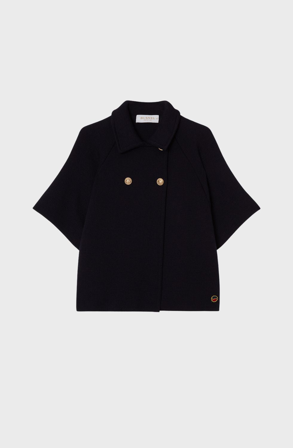 Gertrude Short Wool Cape Marine