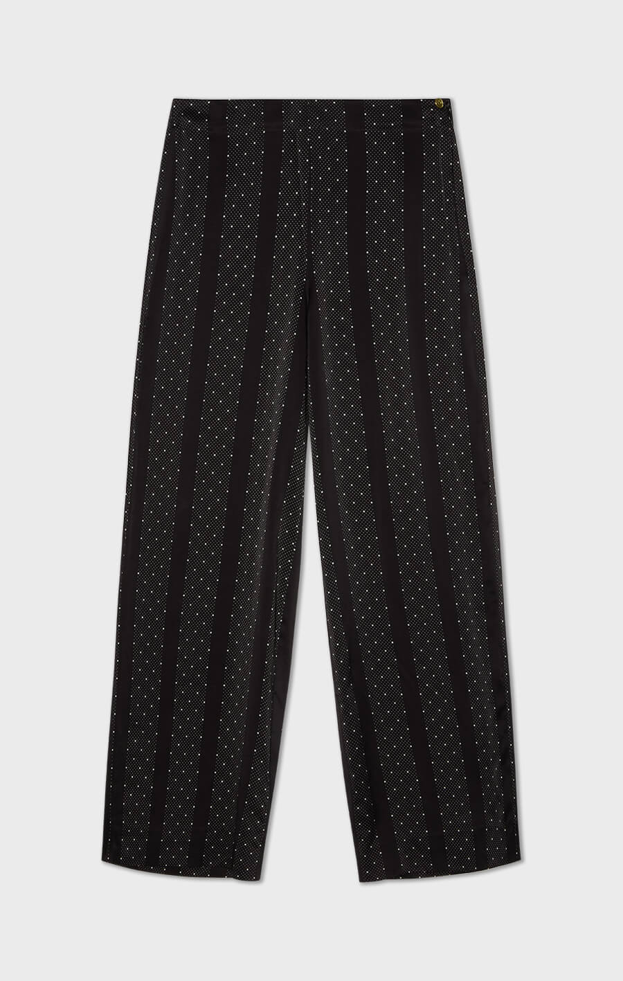 Andy Printed Silk Trouser Black/Ecru