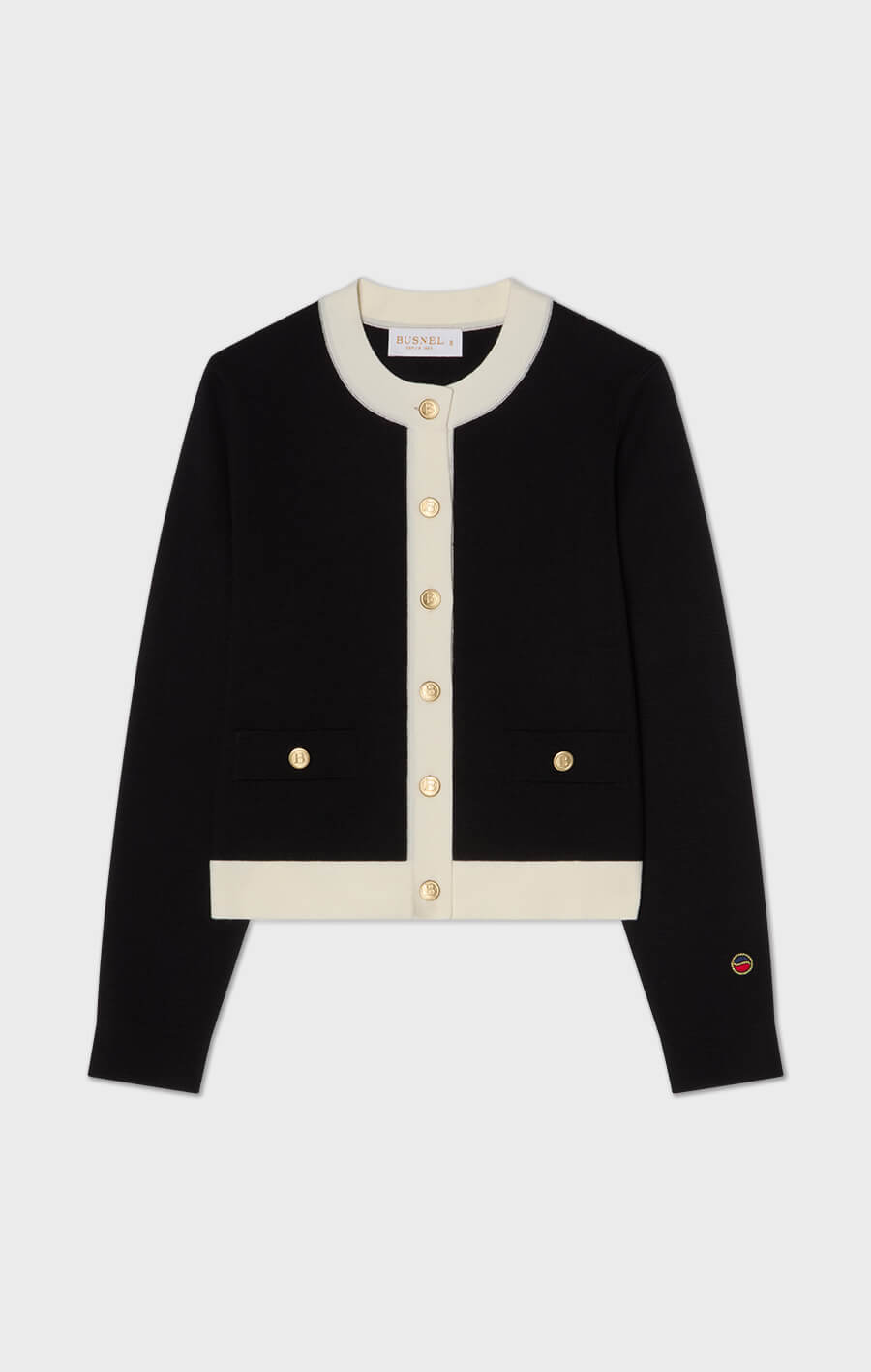 Aria Cardigan Black/Ecru