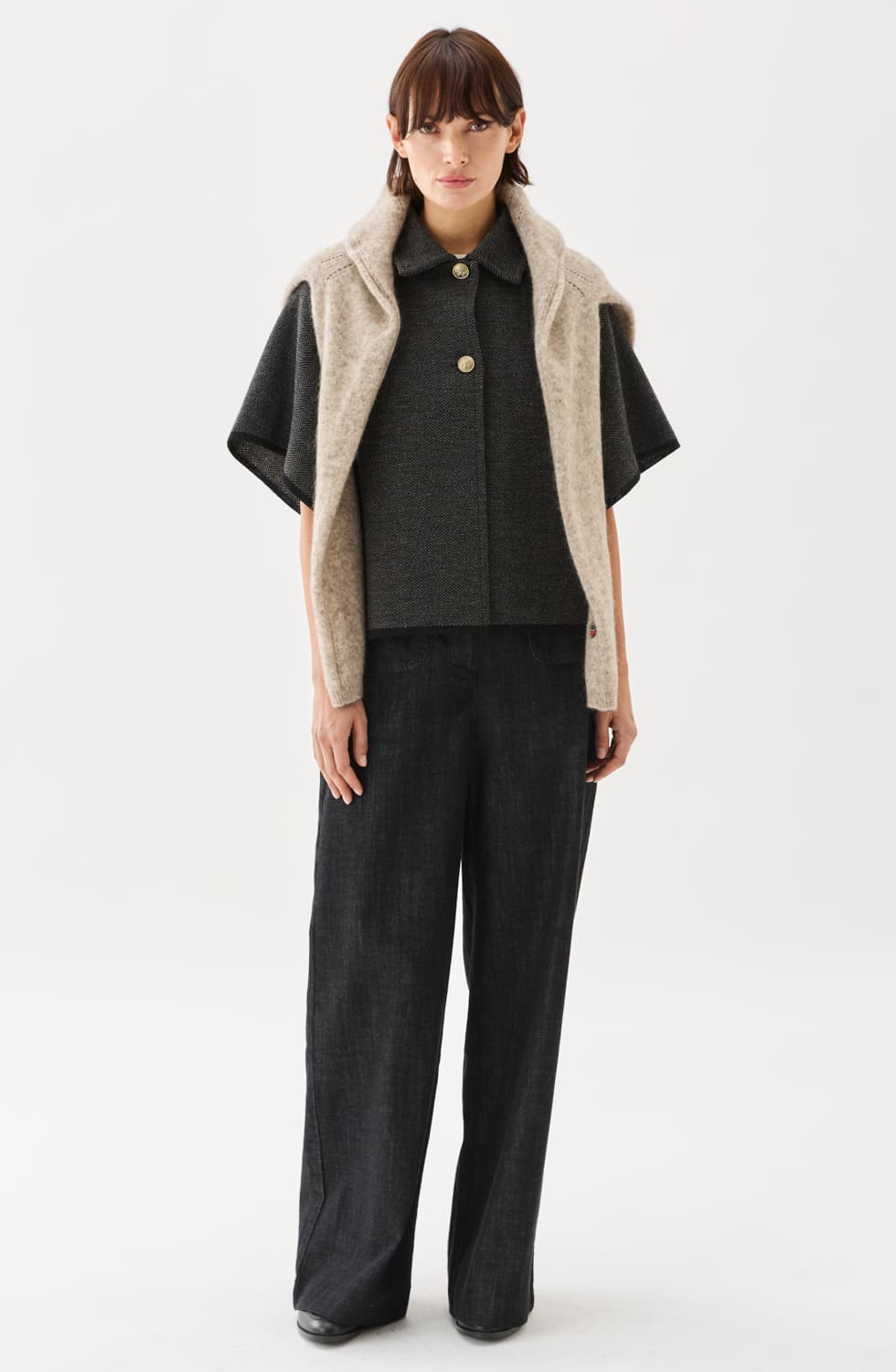 Amelie kort cape svart
