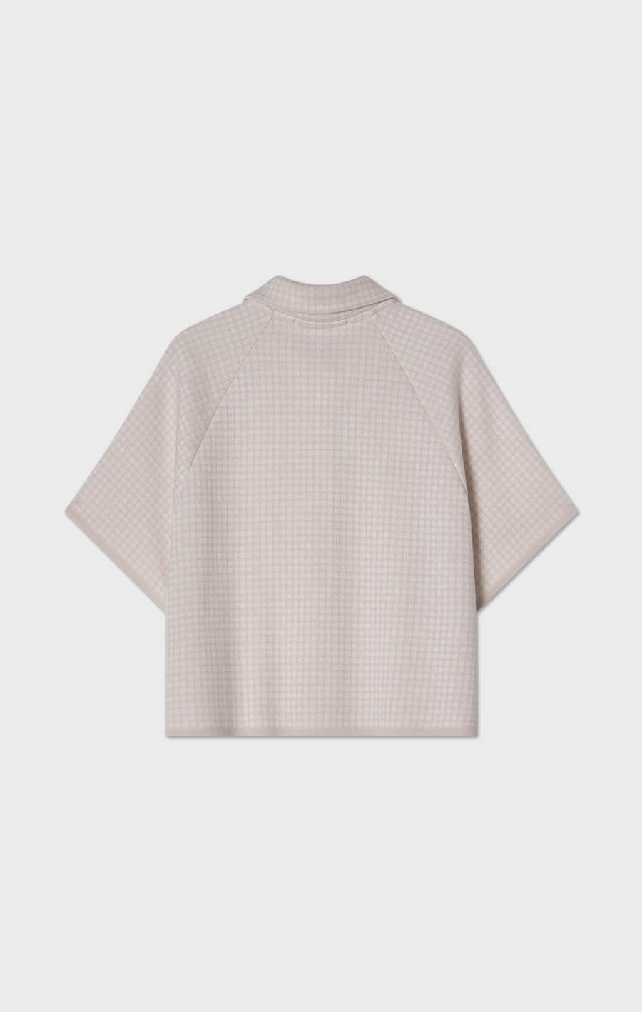 Amelie kort rutig cape ljusrosa