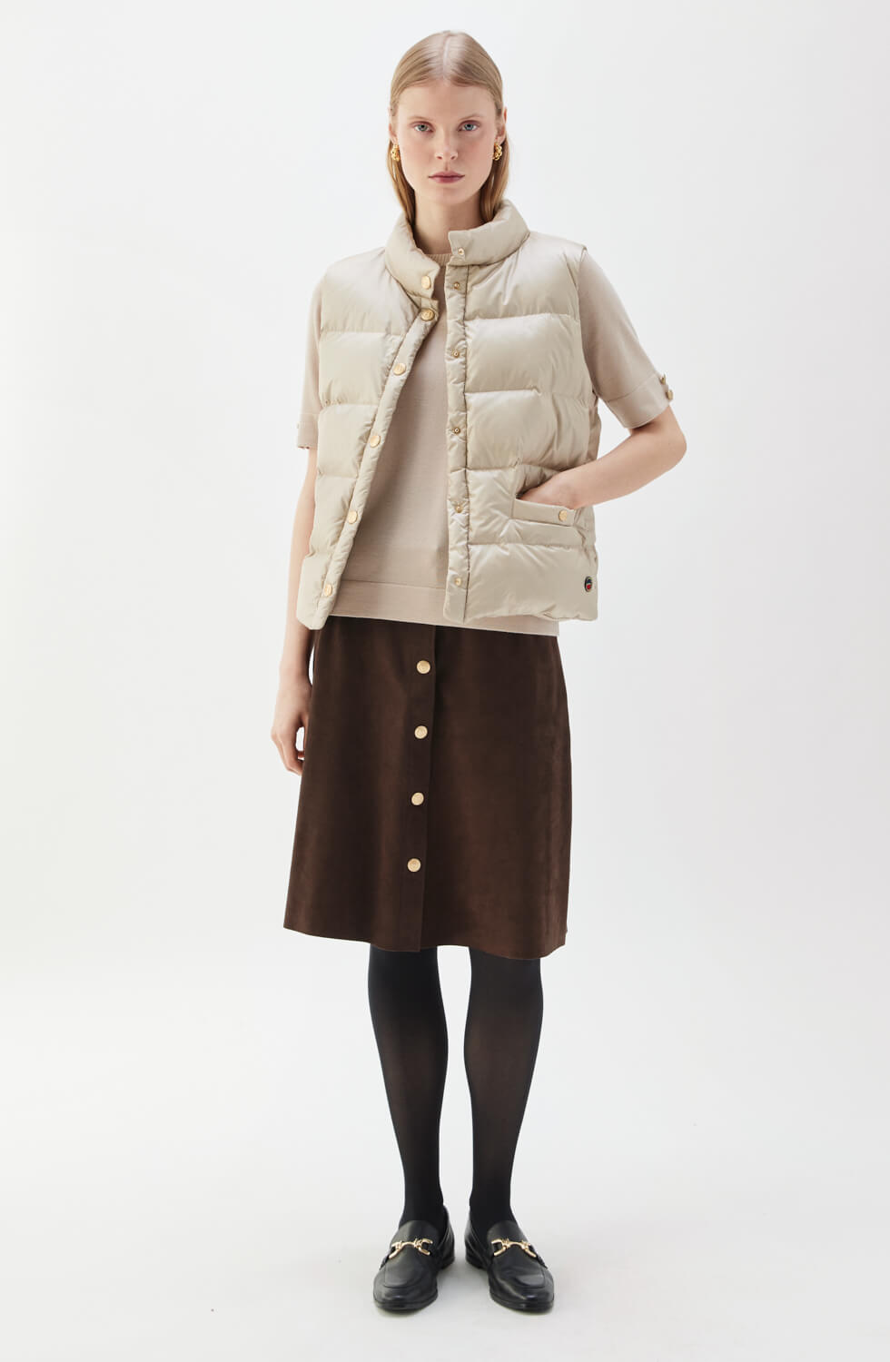 Dames bruin winter vest - Amy – BK Leder Dames bruin winter vest - Amy – BK Leder