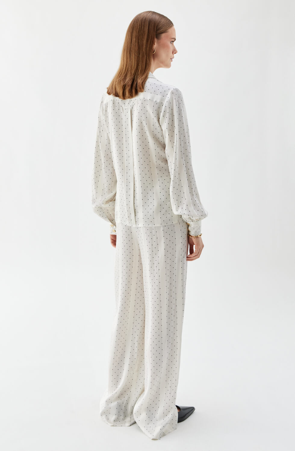 Andy Printed Trouser Ecru/Black