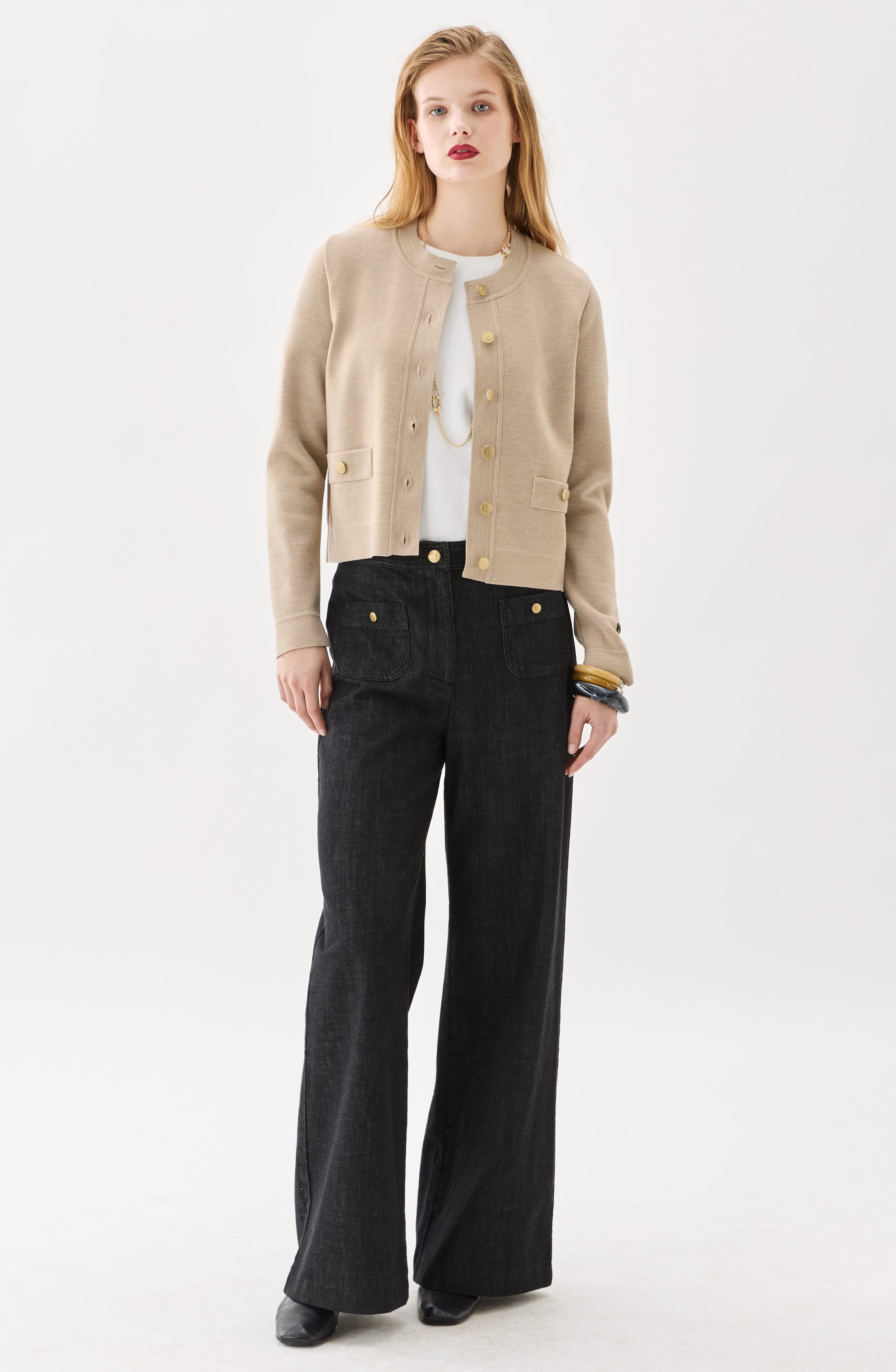 Aria Merino Wool Cardigan Oat