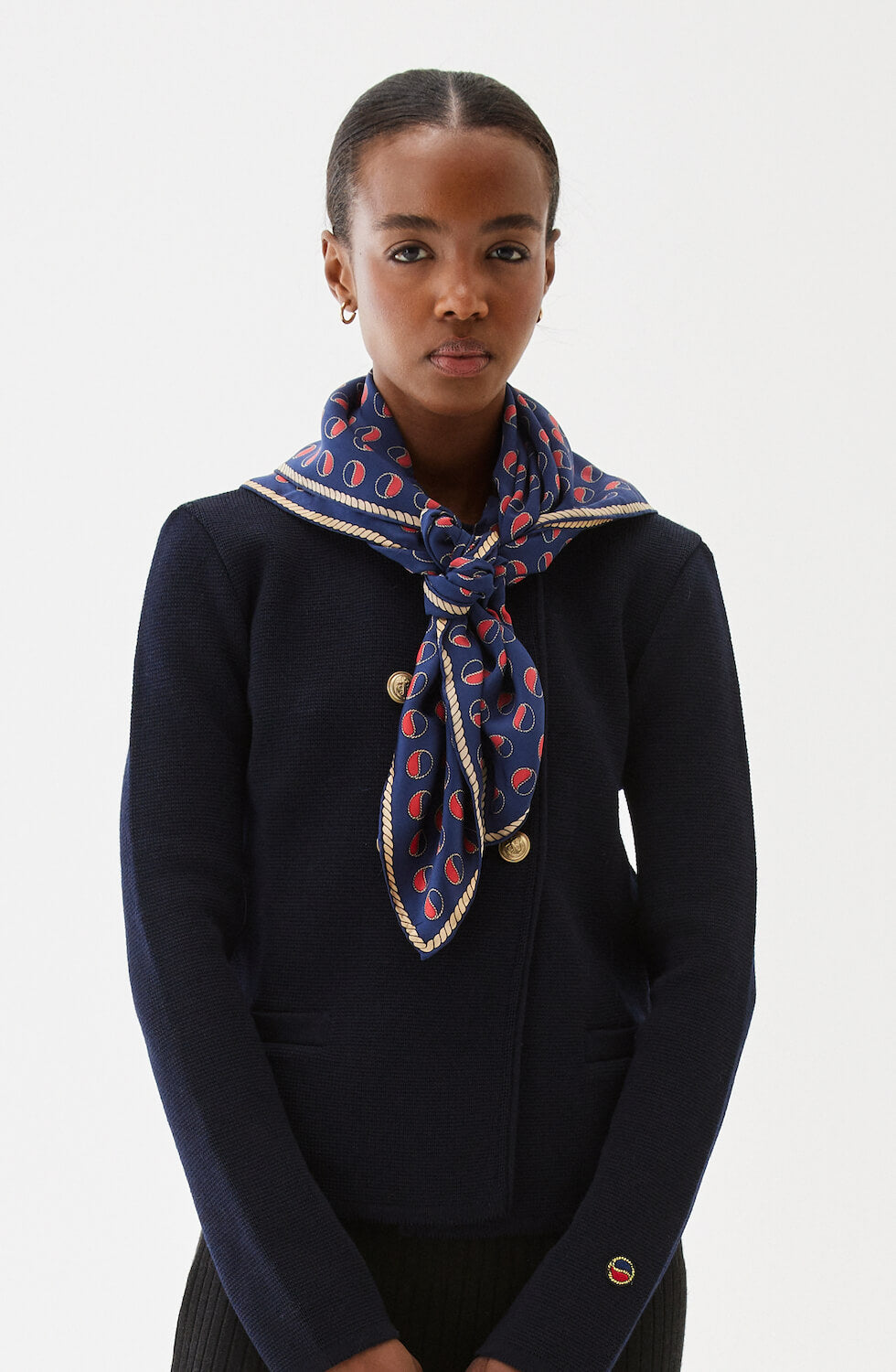 Busnel Sidenscarf Logo Mönster Stor