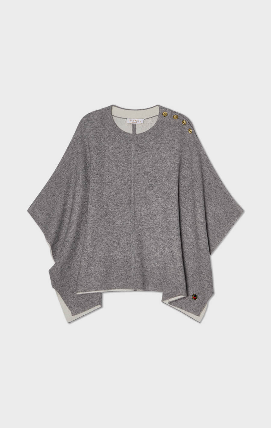 Coco Sweater Poncho Light Grey/Ecru