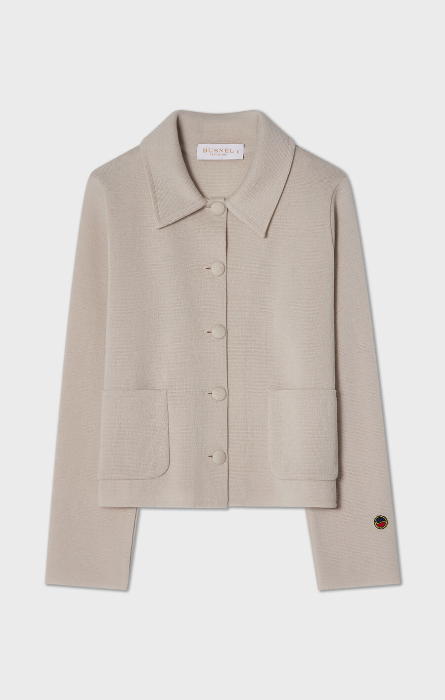 Catherine Knitted Wool Jacket Silver Birch