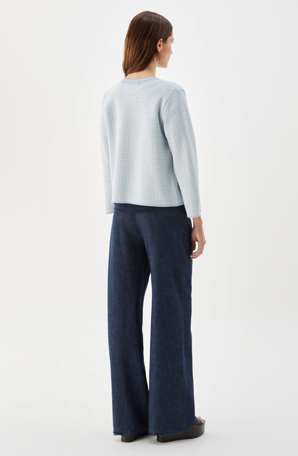 Elle Short Jacket Pepita Ice Blue