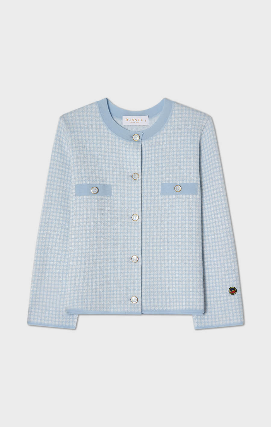 Elle Short Jacket Pepita Ice Blue