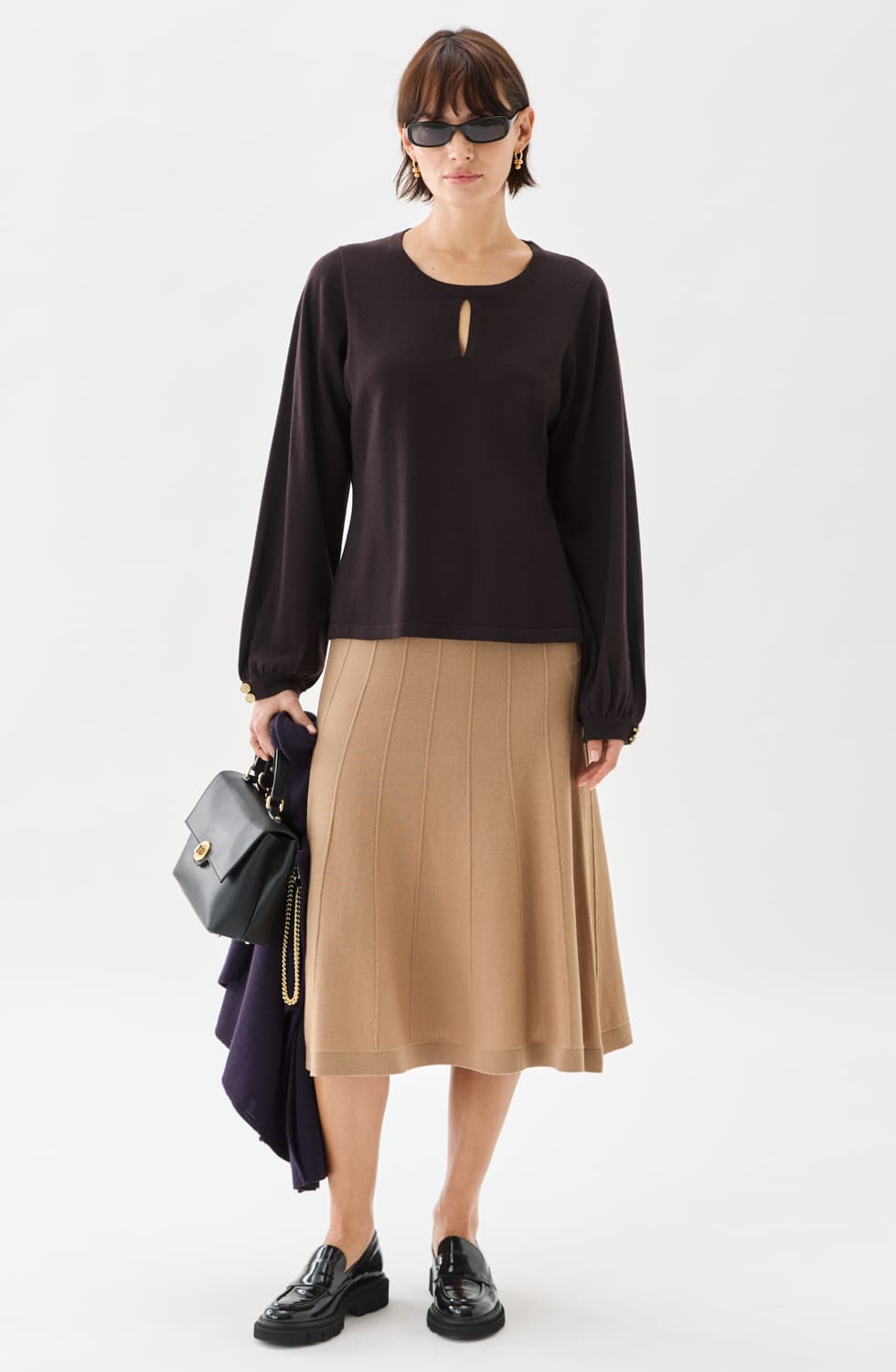 Esme Cuff Top Brown