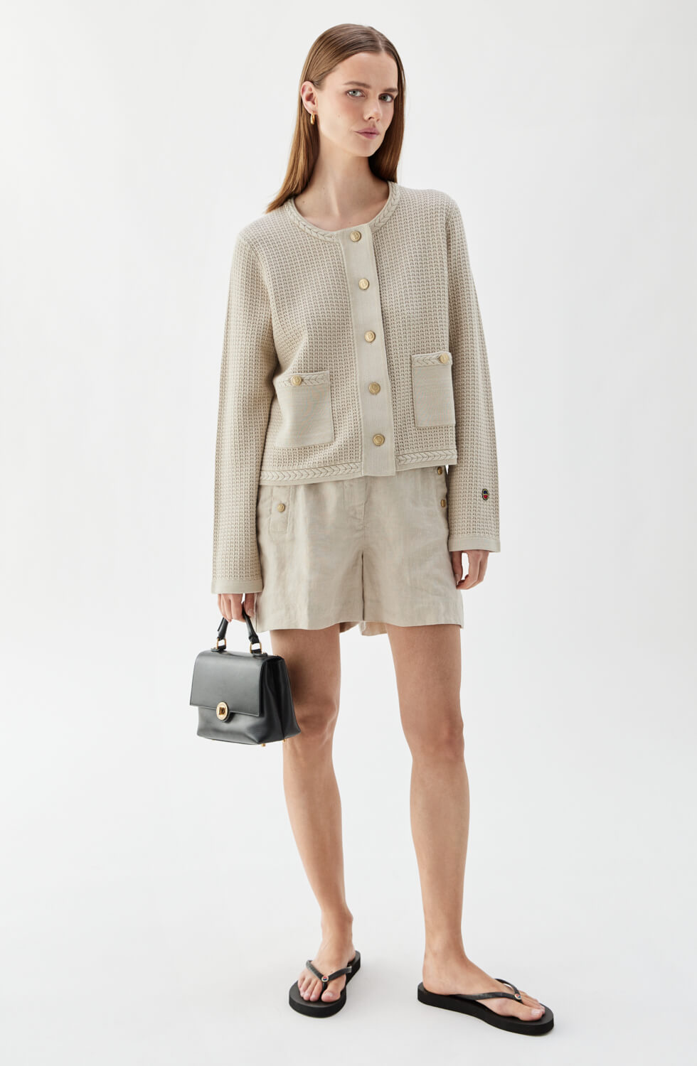 Pixie Linneshorts beige