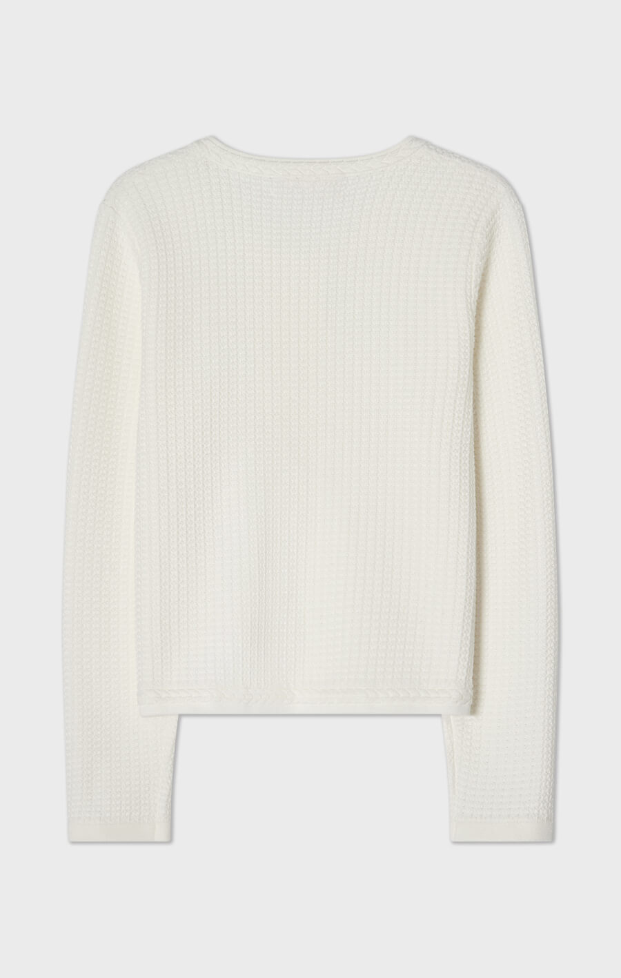 Estelle Textured Cotton Cardigan Ecru