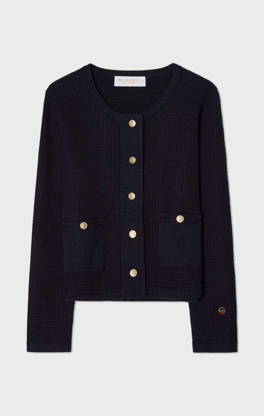 Estelle Textured Cotton Cardigan Marine