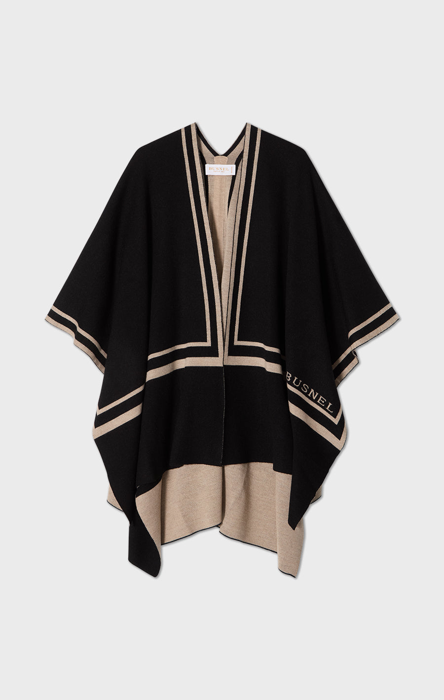 Garbo Poncho Black/Oat