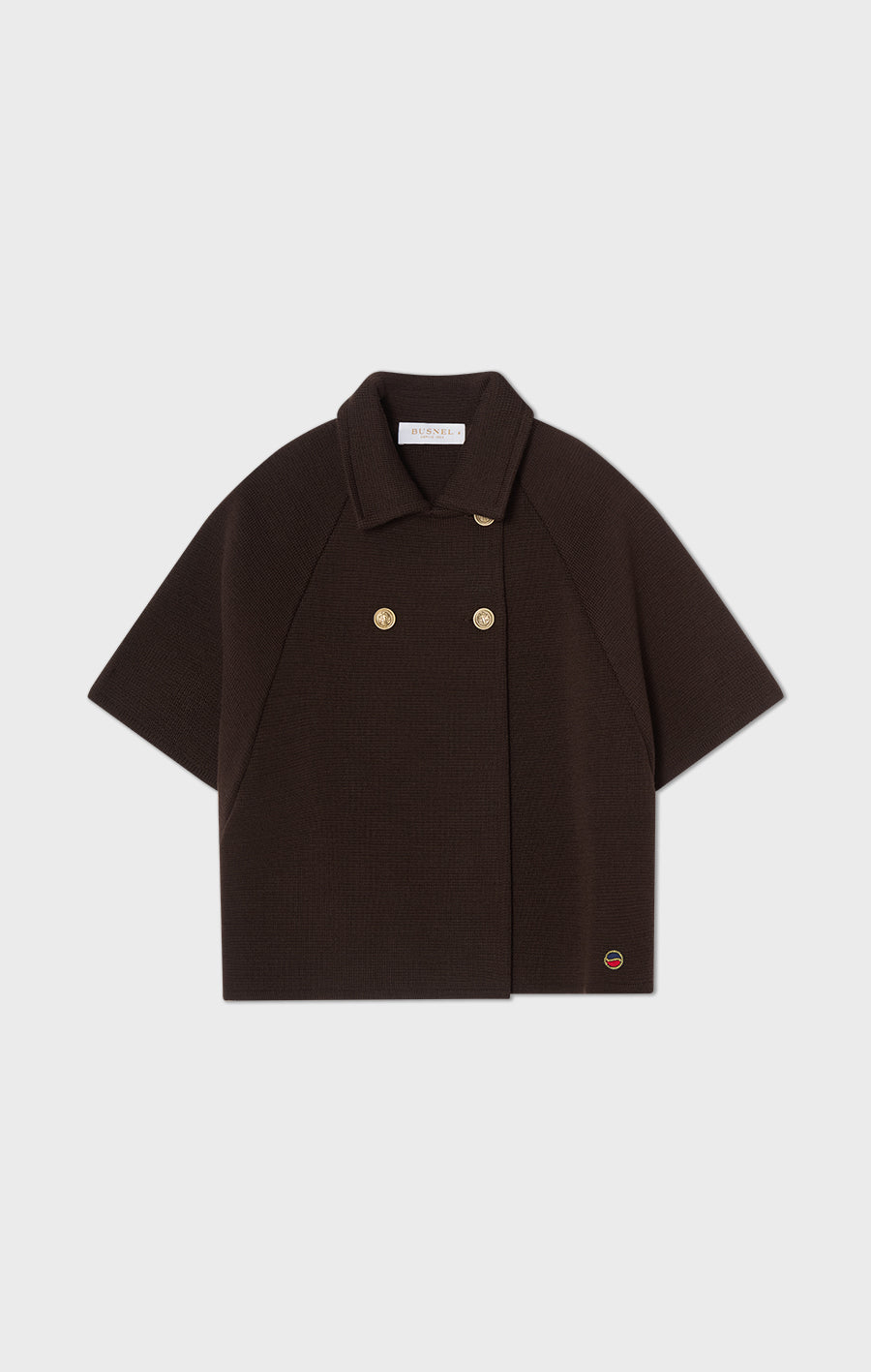 Gertrude Short Wool Cape Chocolate