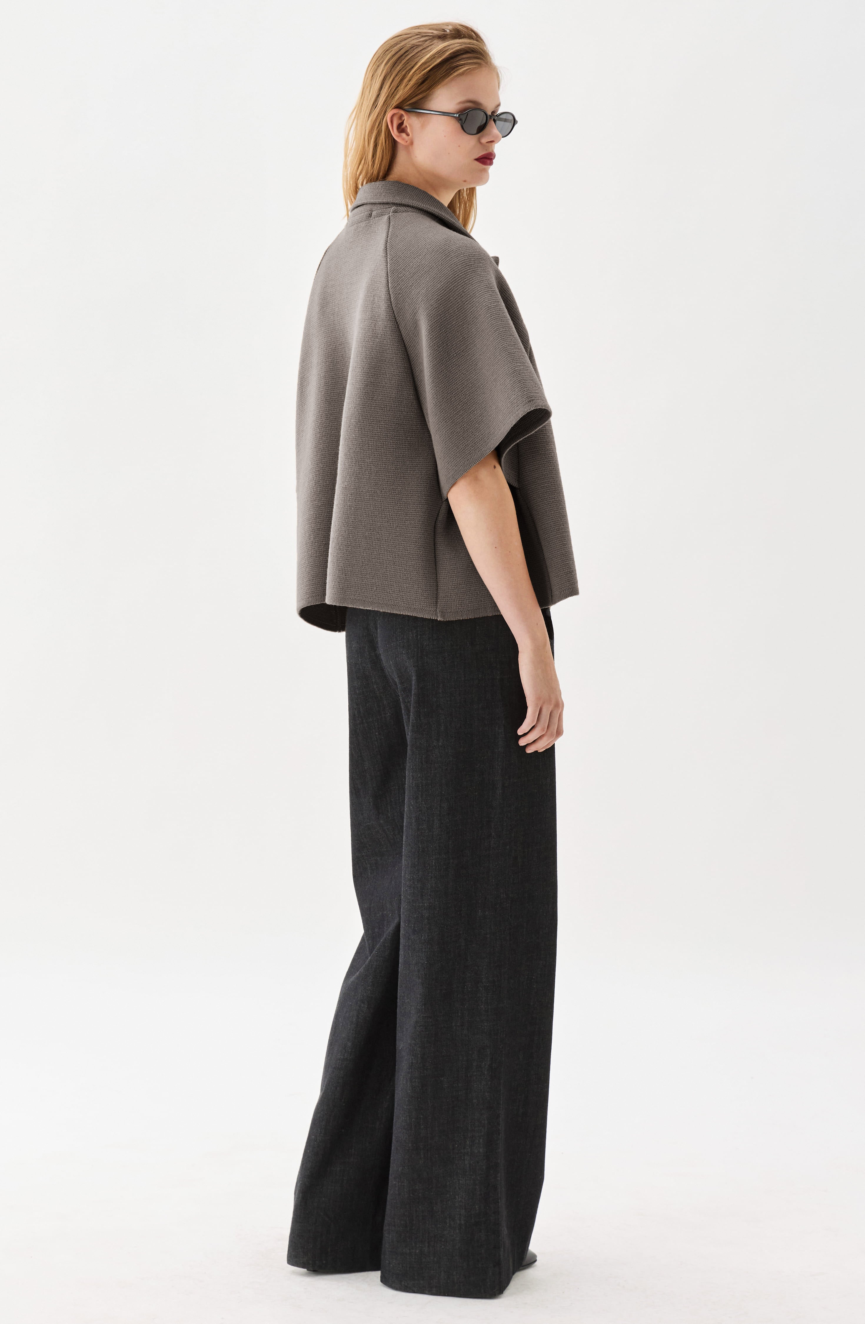 Gertrude Short Wool Cape Mole