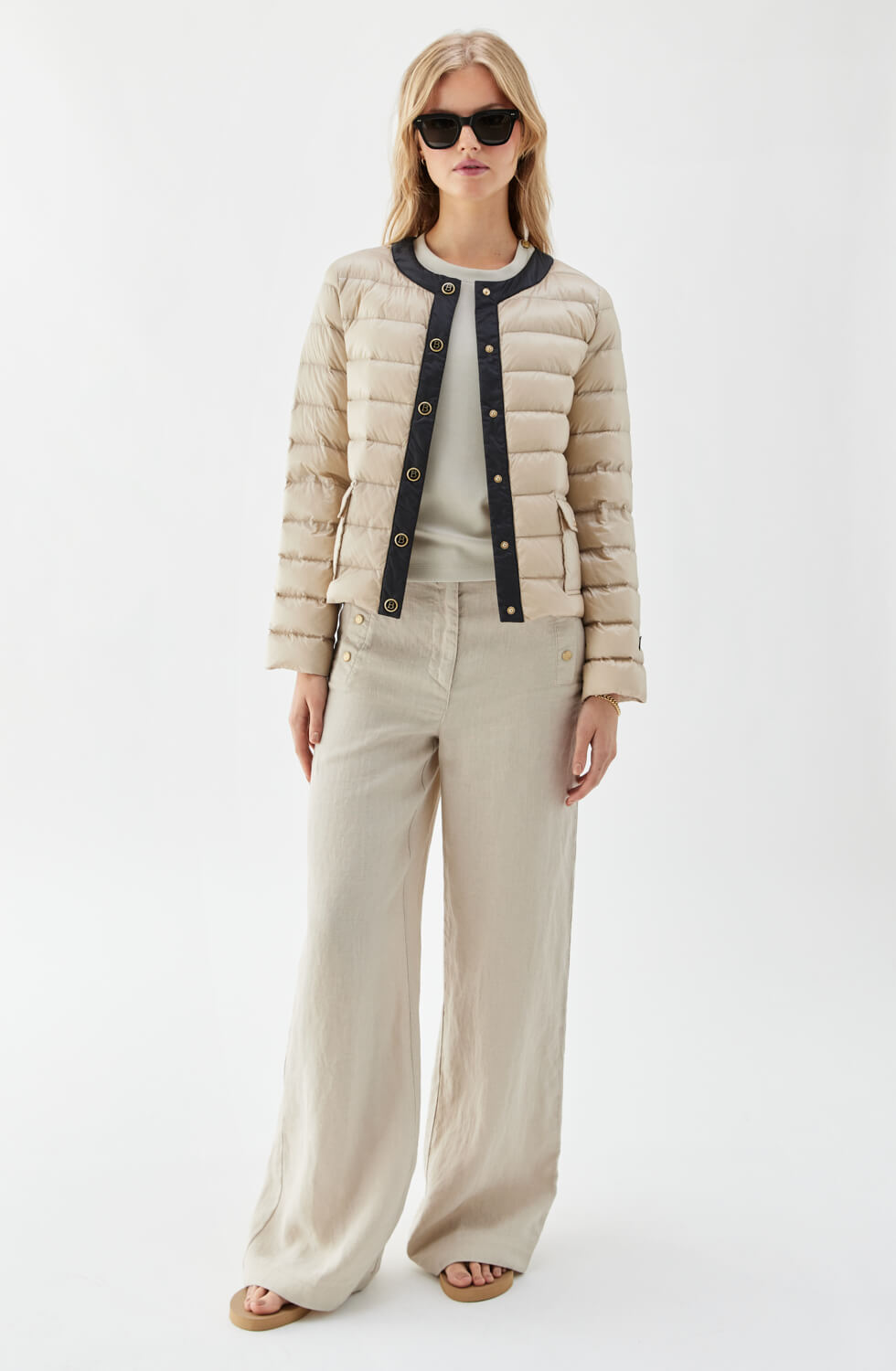 Ida Contrast dunjacka Ljus Beige/Svart