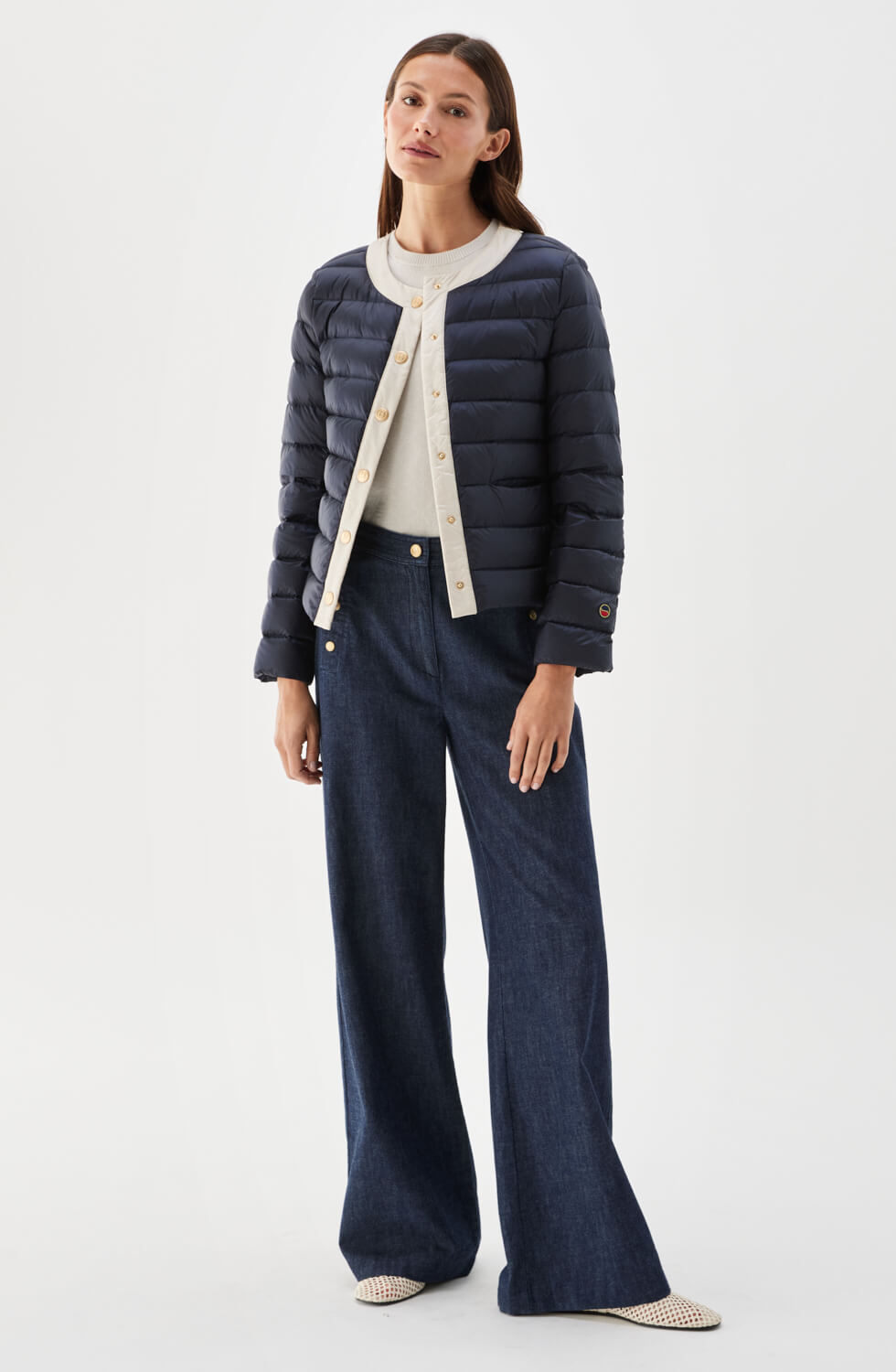 Indiana Down Jacket Contrast Marine/Silver Birch