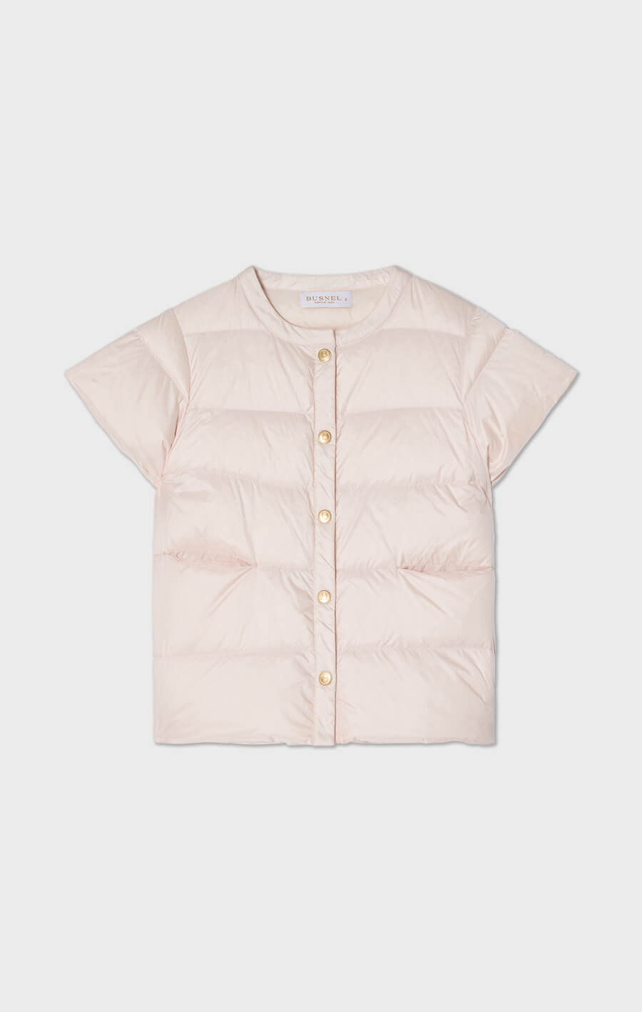 Indie Short Sleeved Down Vest Light Rose