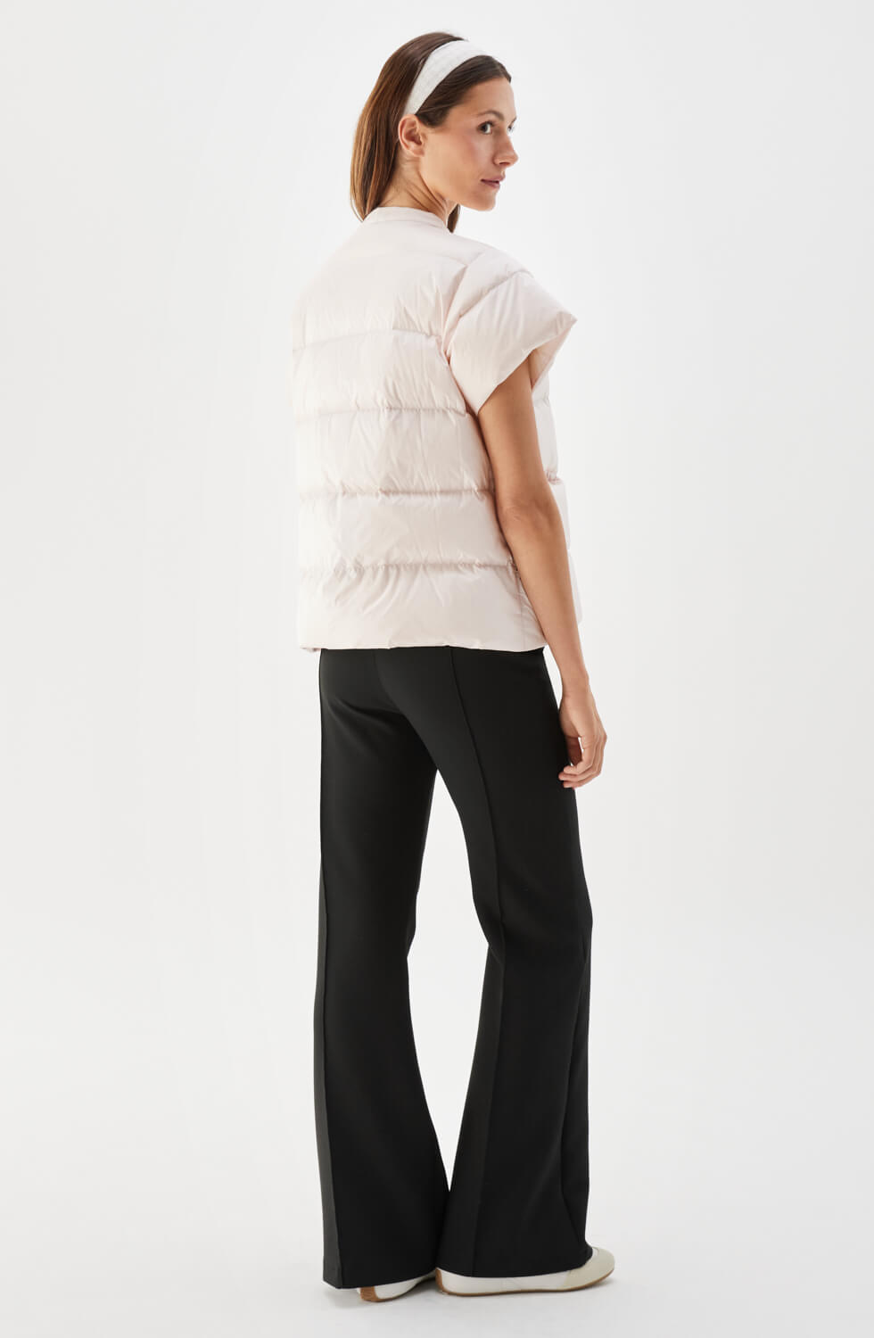 Indie Short Sleeved Down Vest Light Rose