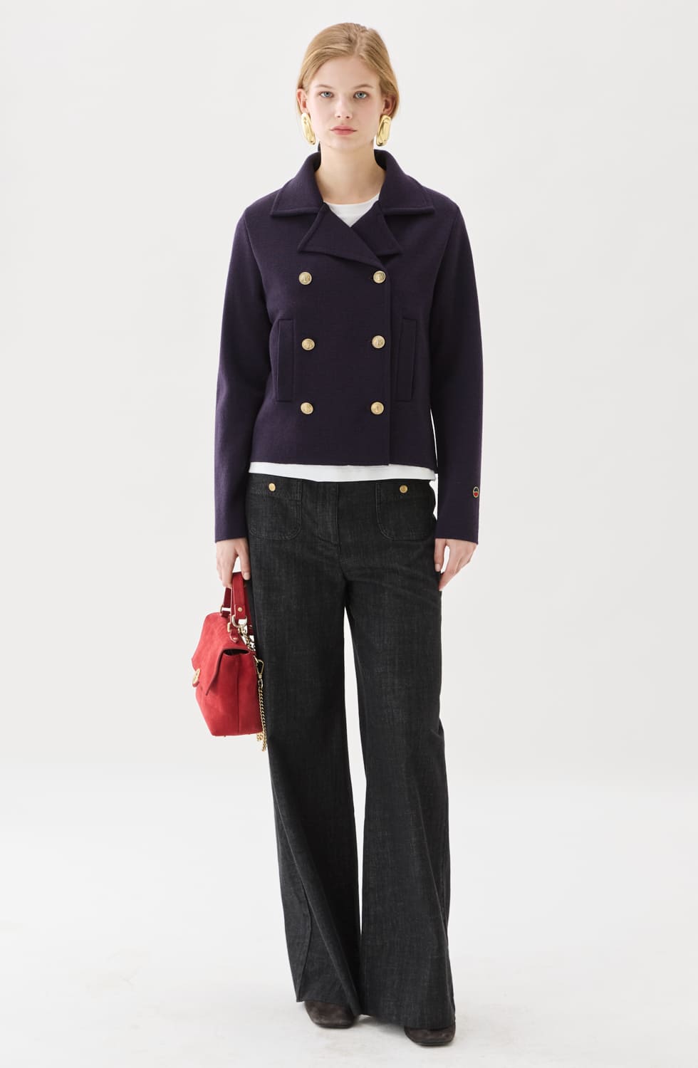 Indra Knitted Wool Jacket Prune