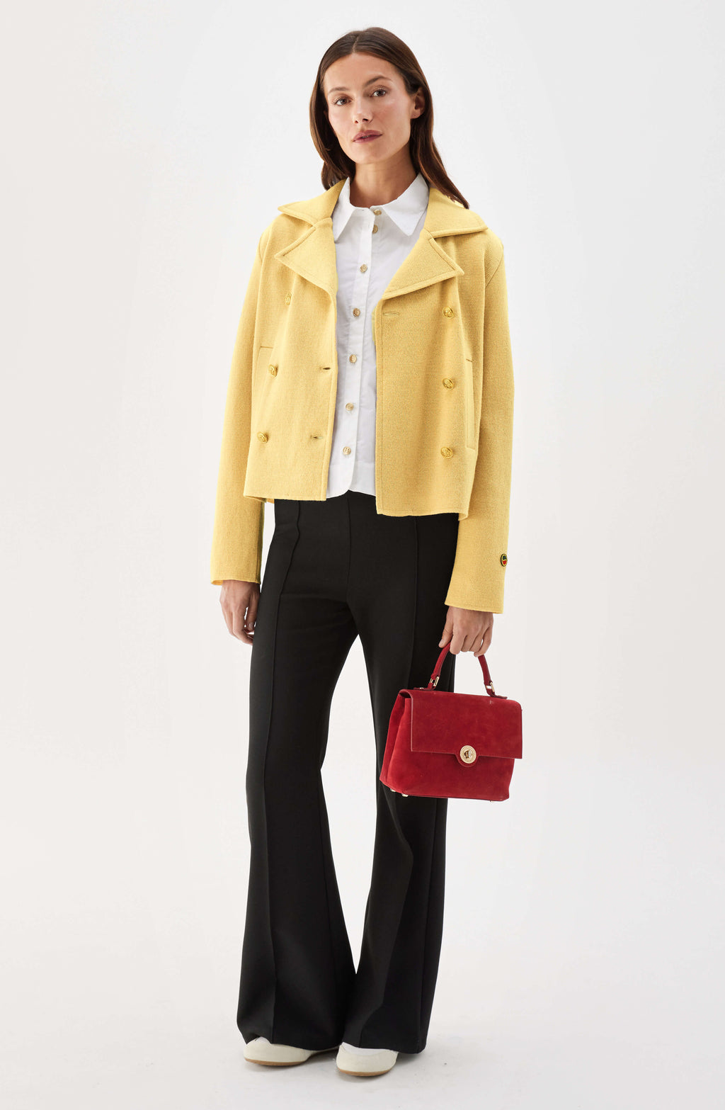 Indra Knitted Wool Jacket Royal Yellow | Busnel.com