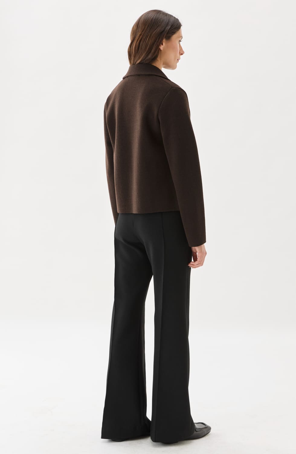 Indra Knitted Wool Jacket Chocolate
