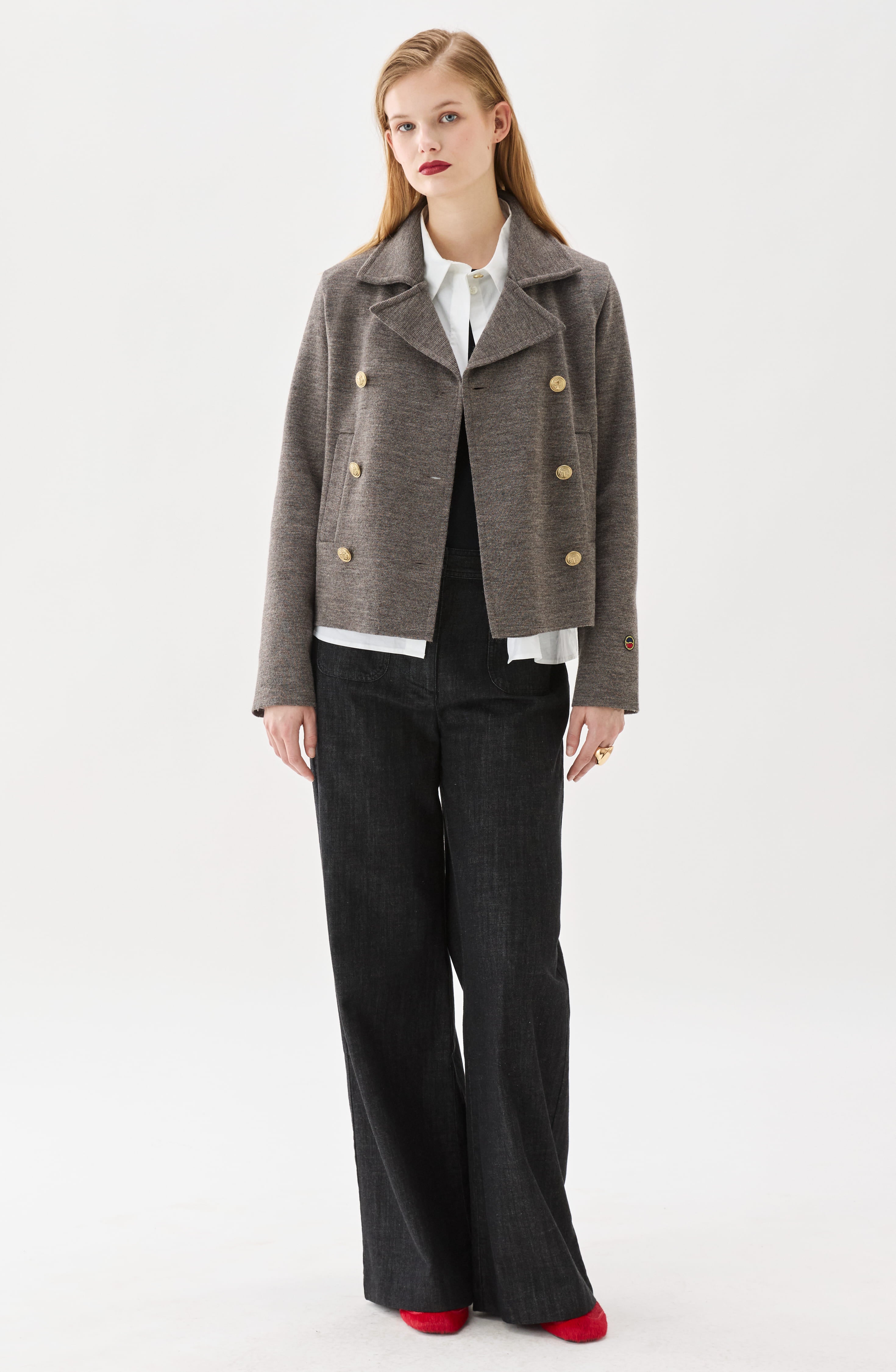 Indra Knitted Wool Jacket Mole