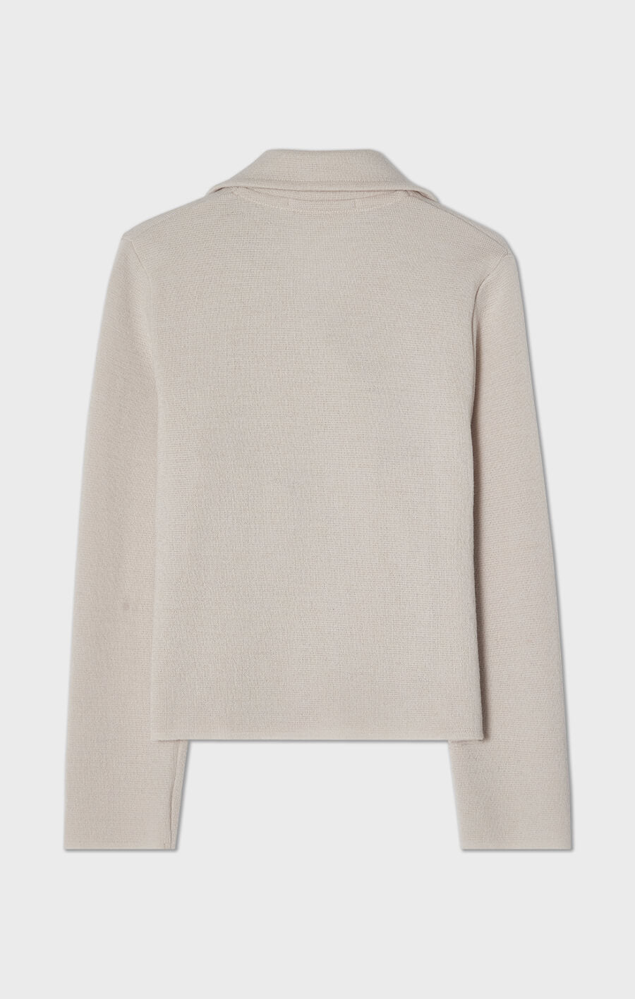 Indra stickad jacka i ull ljusgrå