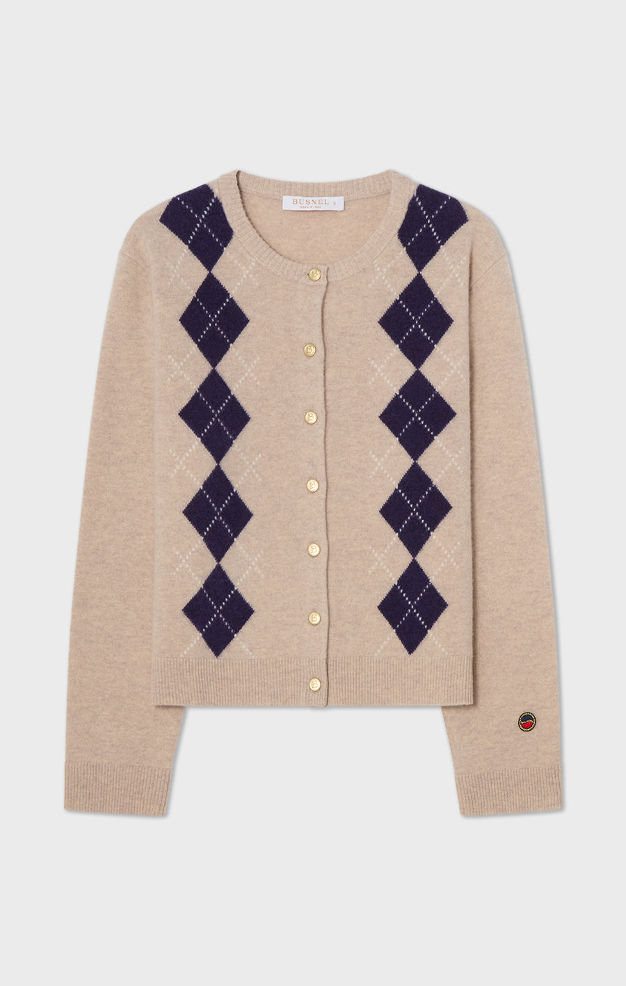 Julia rutiga kofta beige/lila
