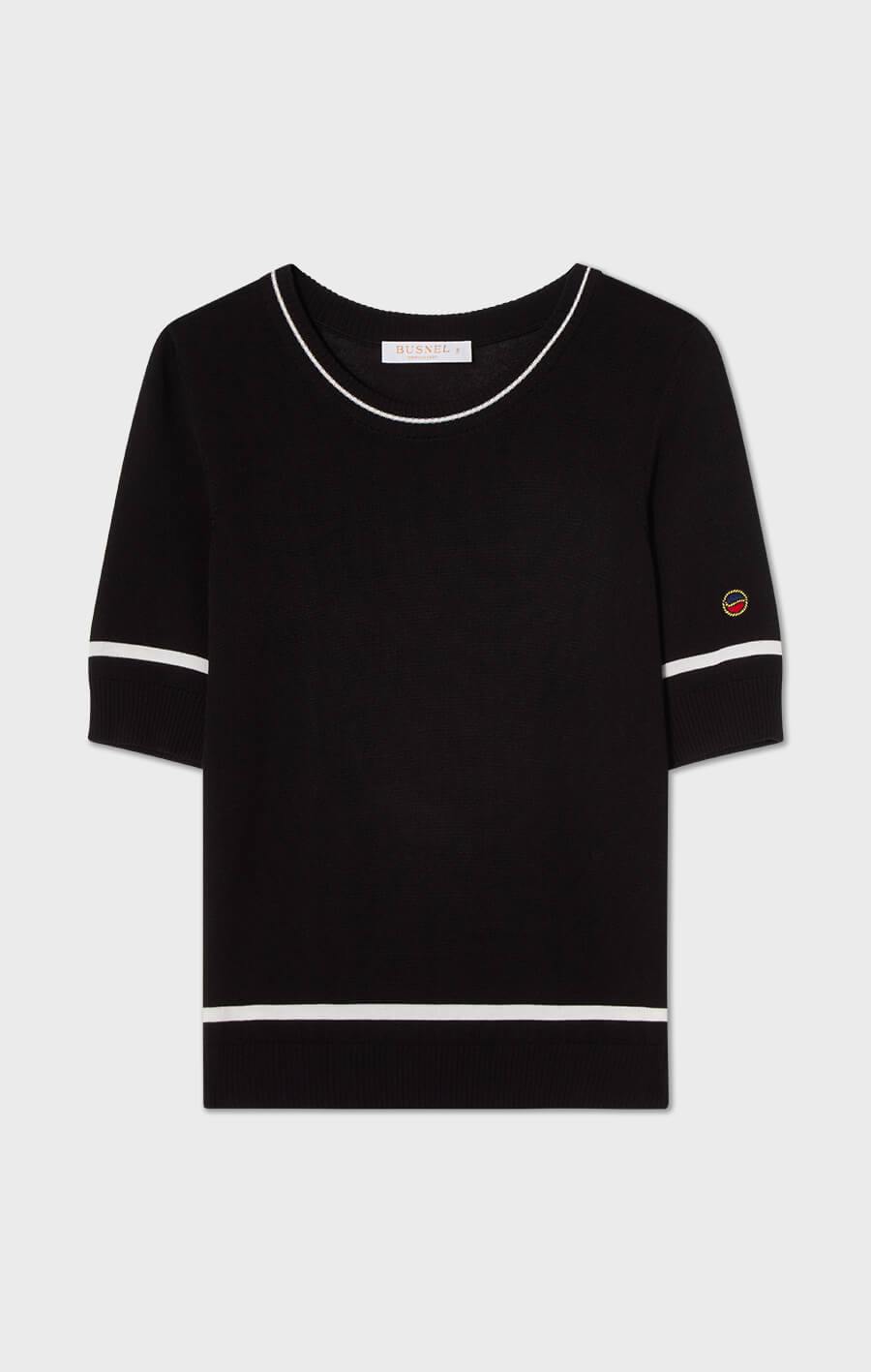 Karla Kontrast Topp Svart/Crèmevit