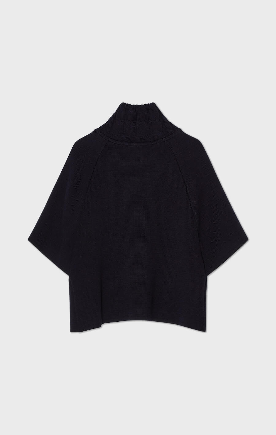 Lisalou Cableknit Collar Cape Marine