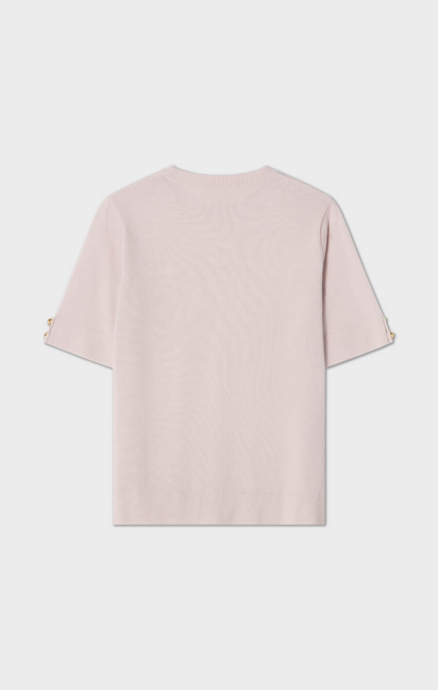 Lucca stickad t-shirt i merinoull ljusrosa