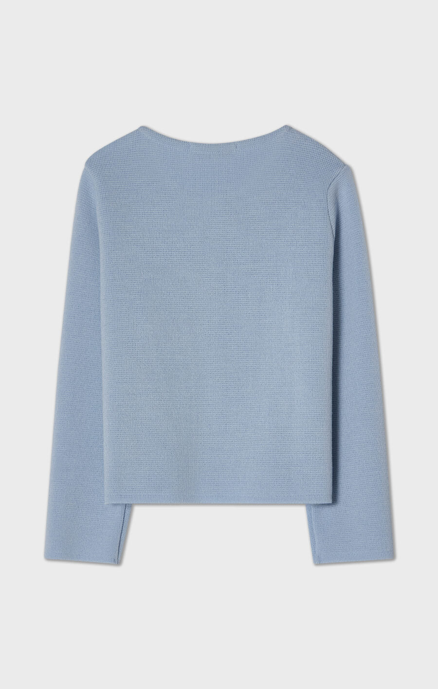 Macey stickad jacka i ull ljusblå