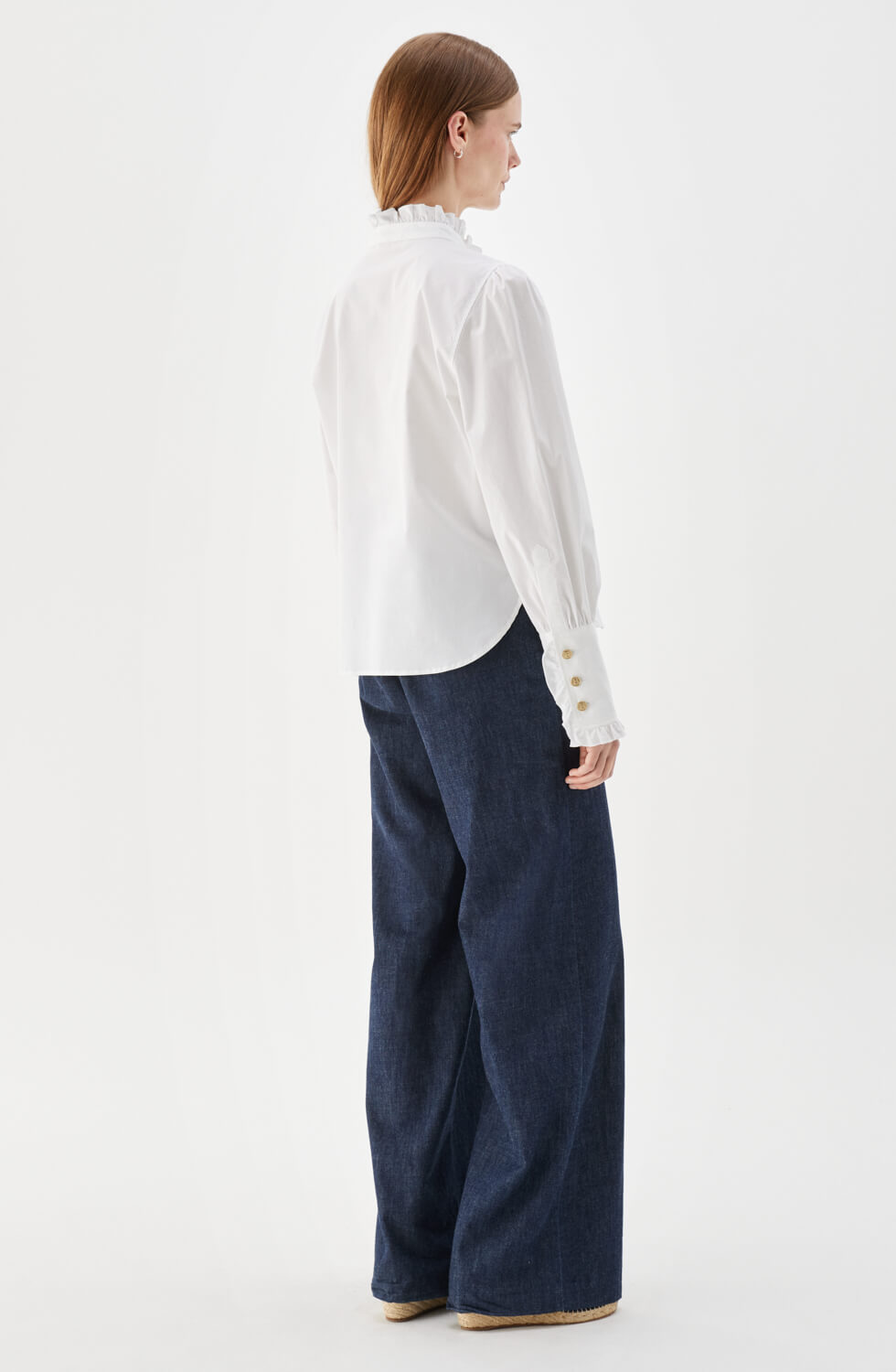 Maira blus i poplin vit