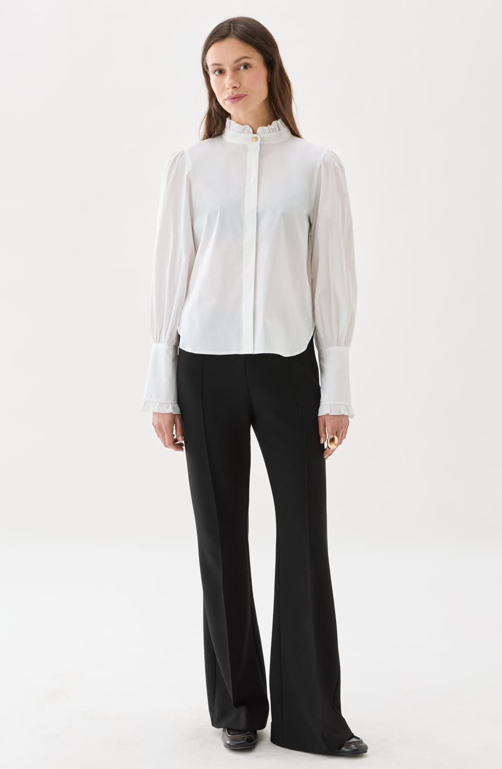 Maira blus i poplin vit