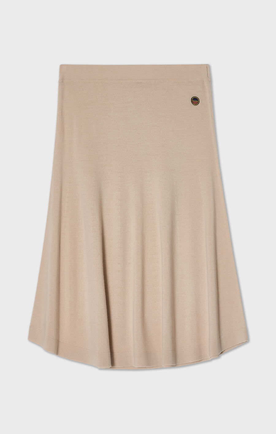 Maja stickad midikjol i merinoull beige