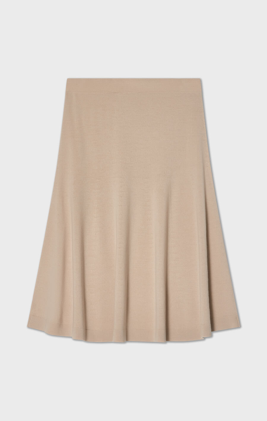 Maja stickad midikjol i merinoull beige