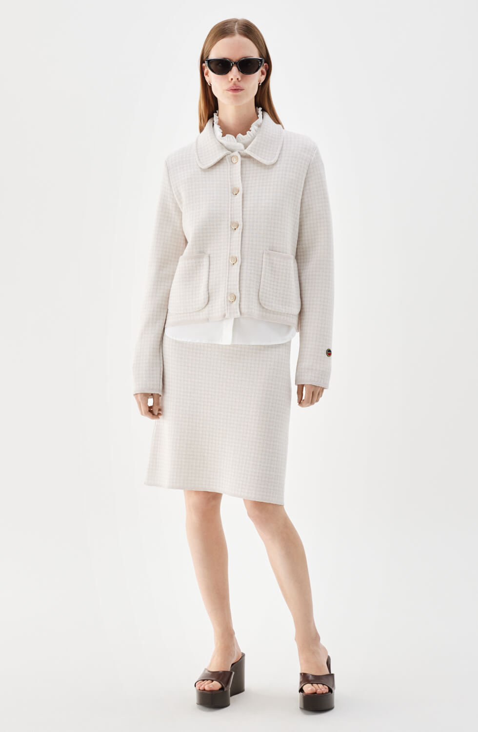 Maxinelle Knitted Jacket Pepita Light Rose