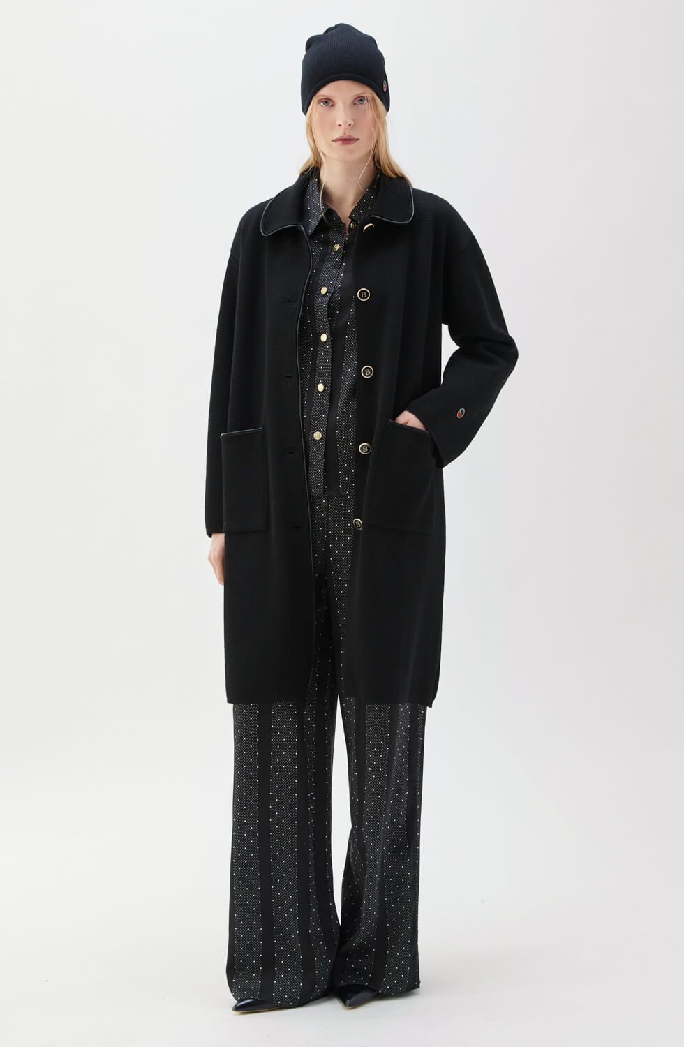 Mikaela Piped Coat Black