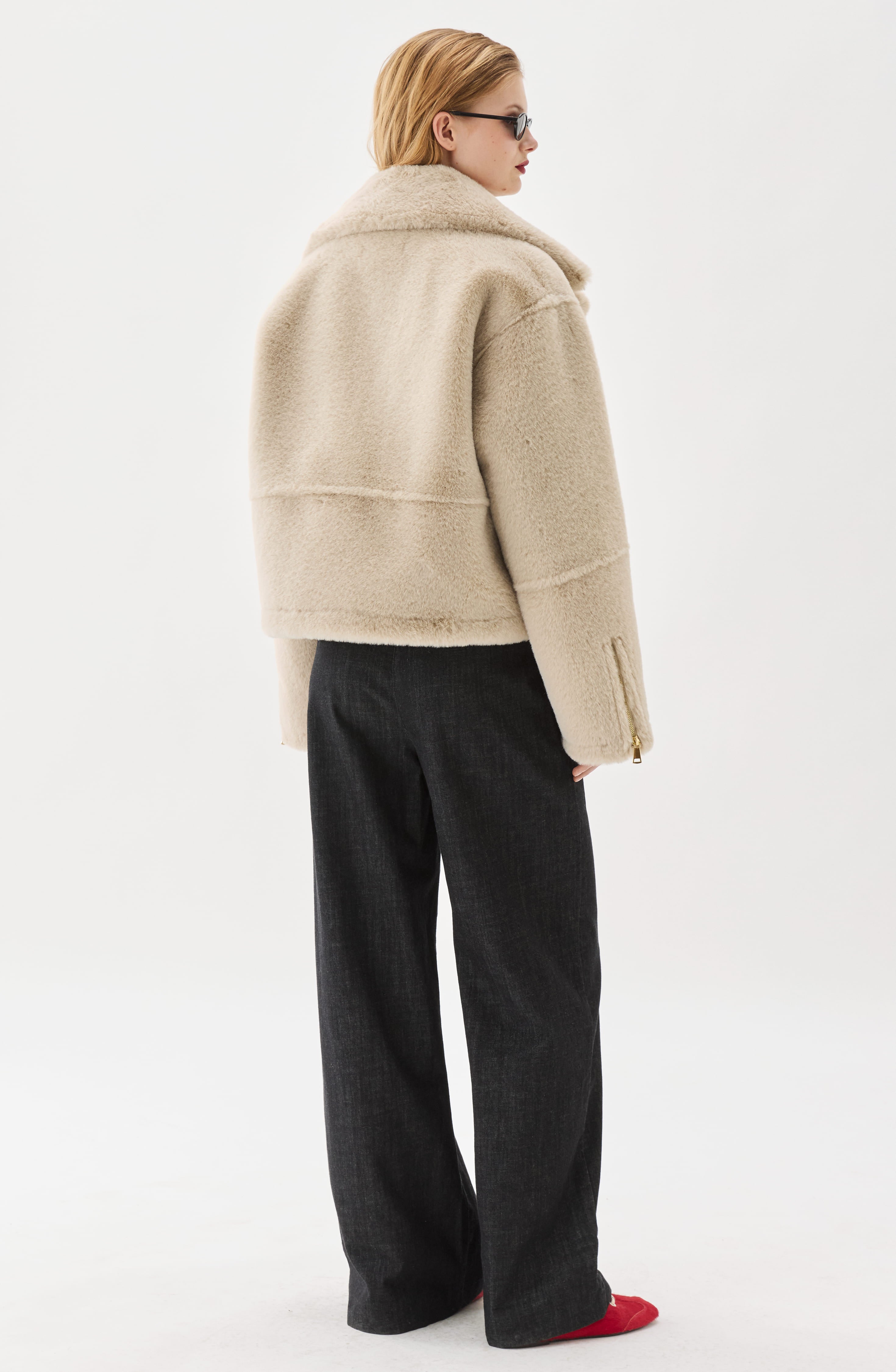 Mimi Fake Fur Jacket Light Beige