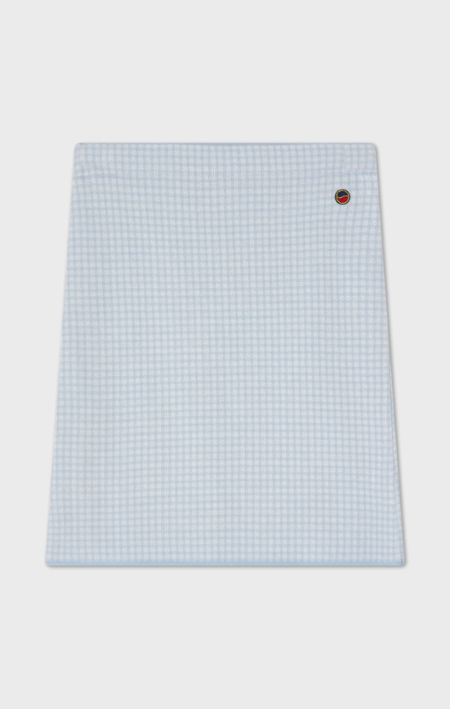 Minelle rutig minikjol ljusblå