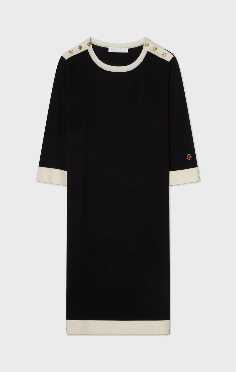 Nour Dress Black/Ecru