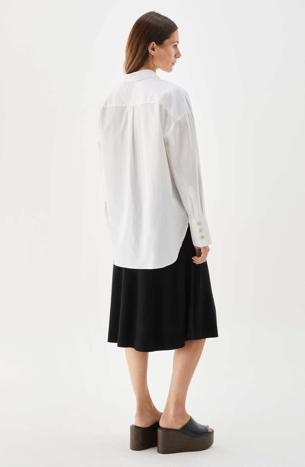 Nora oversizad skjorta i poplin vit