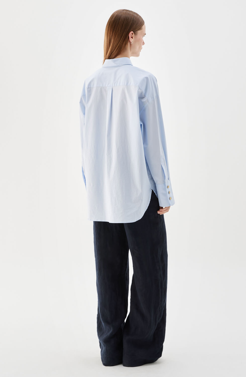Nora Oversized Poplin Shirt Ice Blue