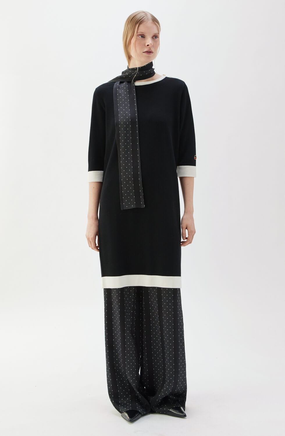 Nour Dress Black/Ecru