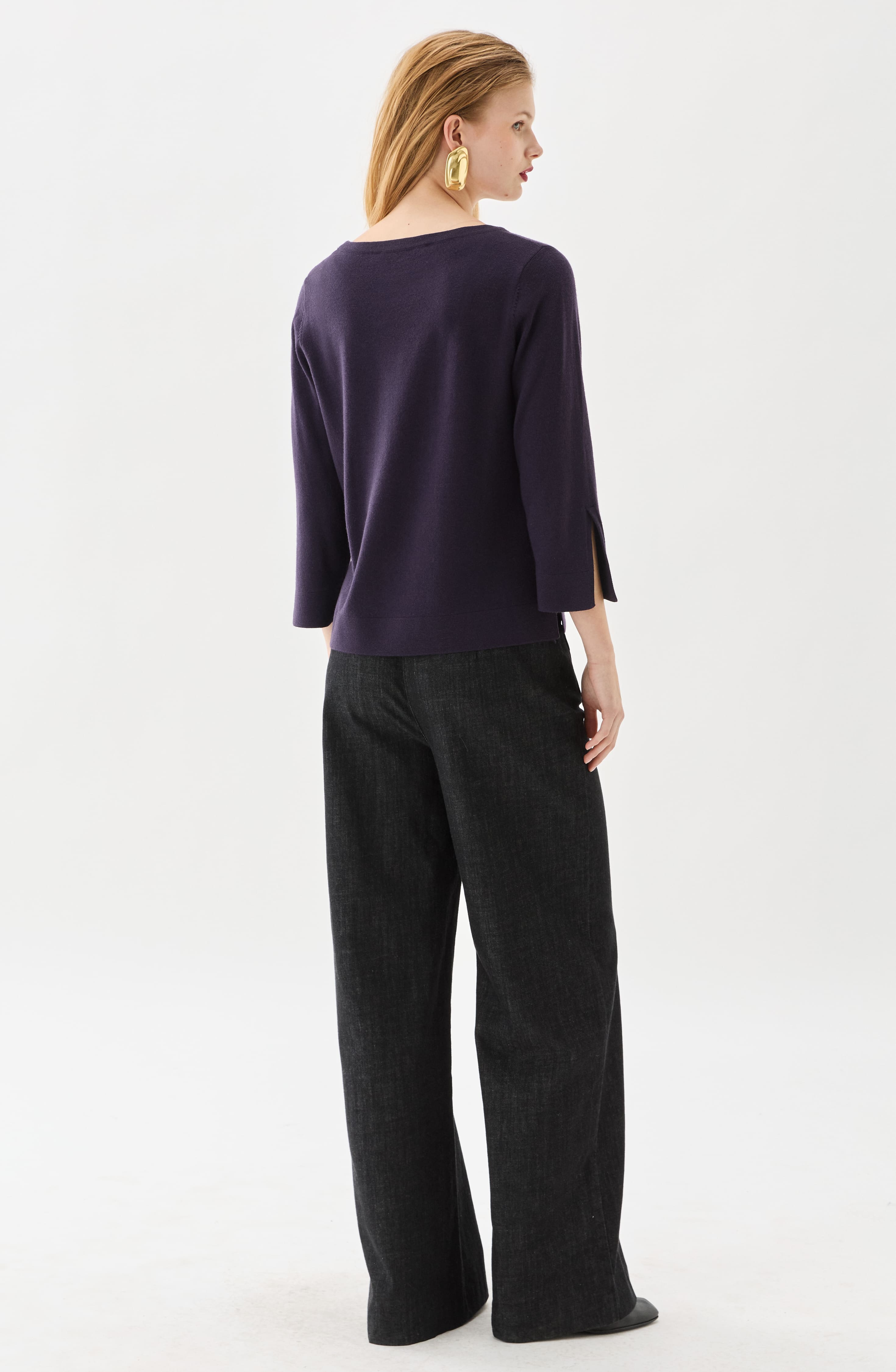 Ocean Boatneck Wool Top Prune