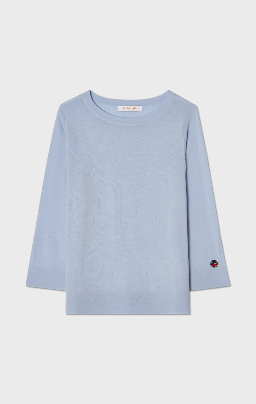 Ocean Boatneck Wool Top Ice Blue