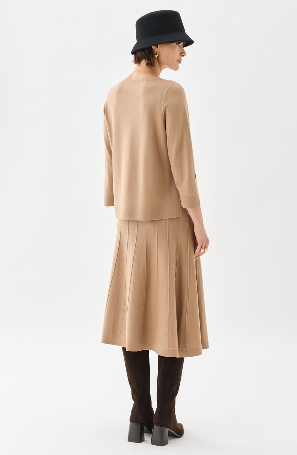 Ocean Boatneck Wool Top Salty caramel