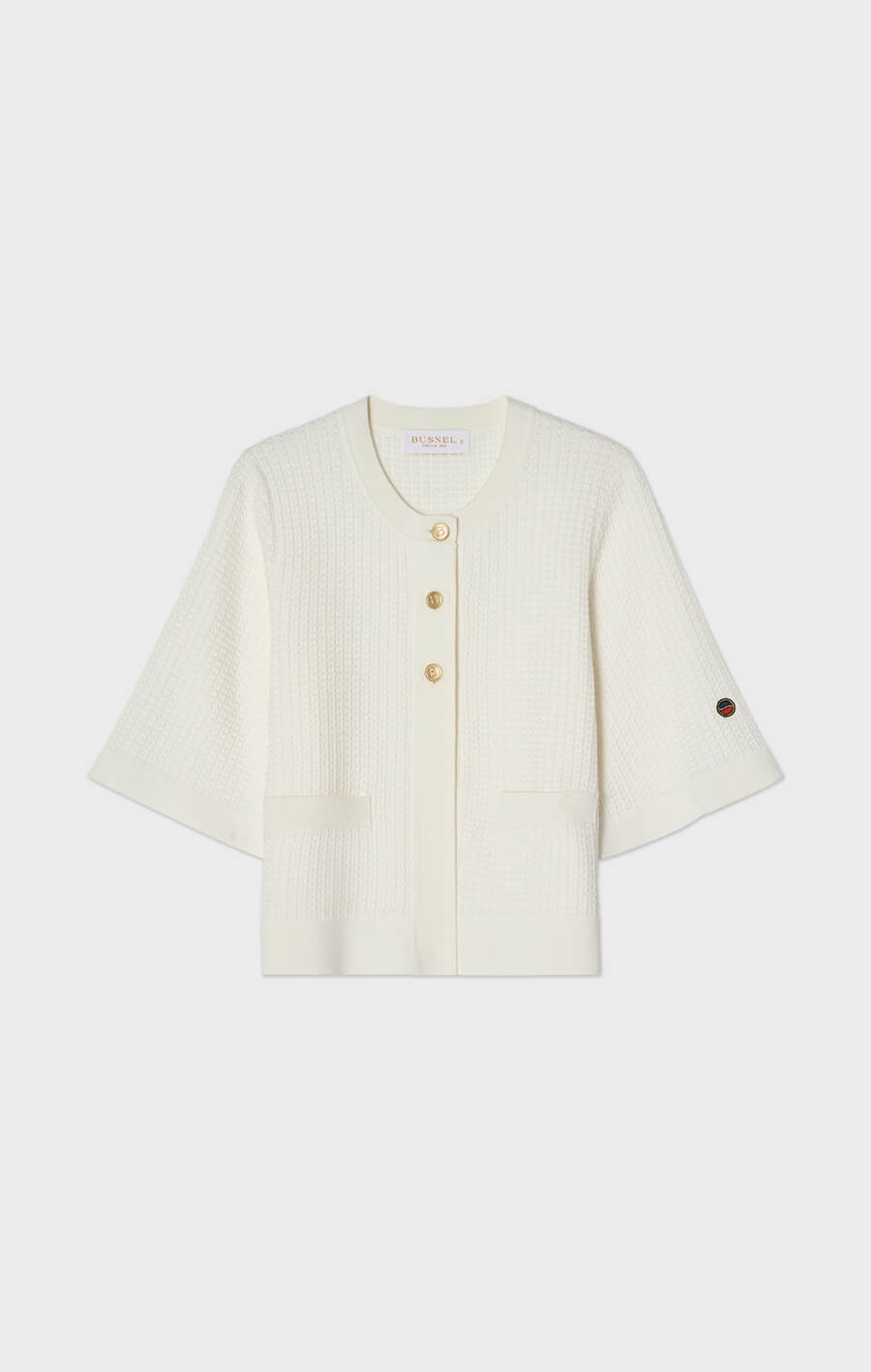 Palmer Textured Cotton Cardigan Ecru